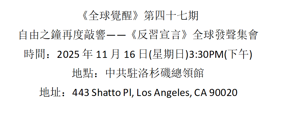 洛杉矶 11月16日 《全球觉醒》第四十七期